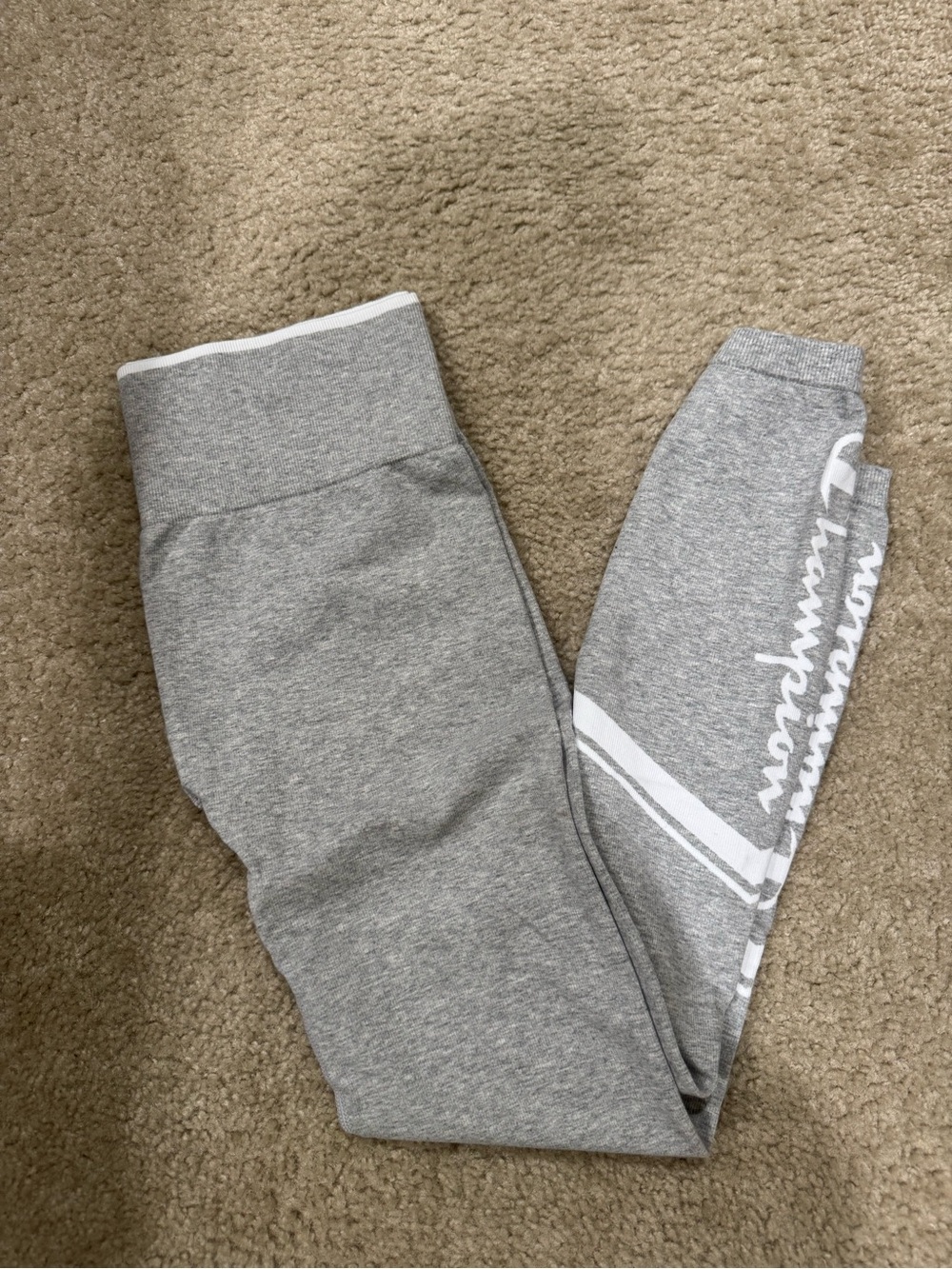 Champion Gray Logo Joggers with White Script